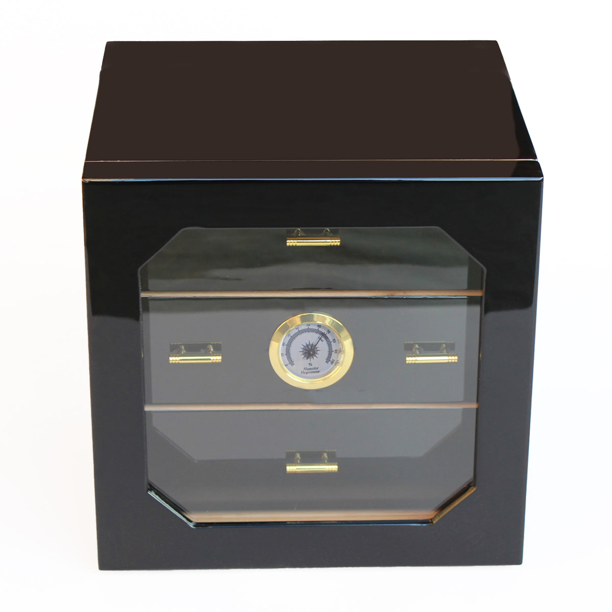 Parmida Siyah 3 Raflı Sedir Ağacı Nemlendirici Humidor PHUM0155