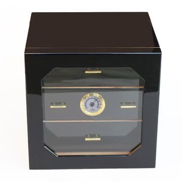 Parmida Siyah 3 Raflı Sedir Ağacı Nemlendirici Humidor PHUM0155