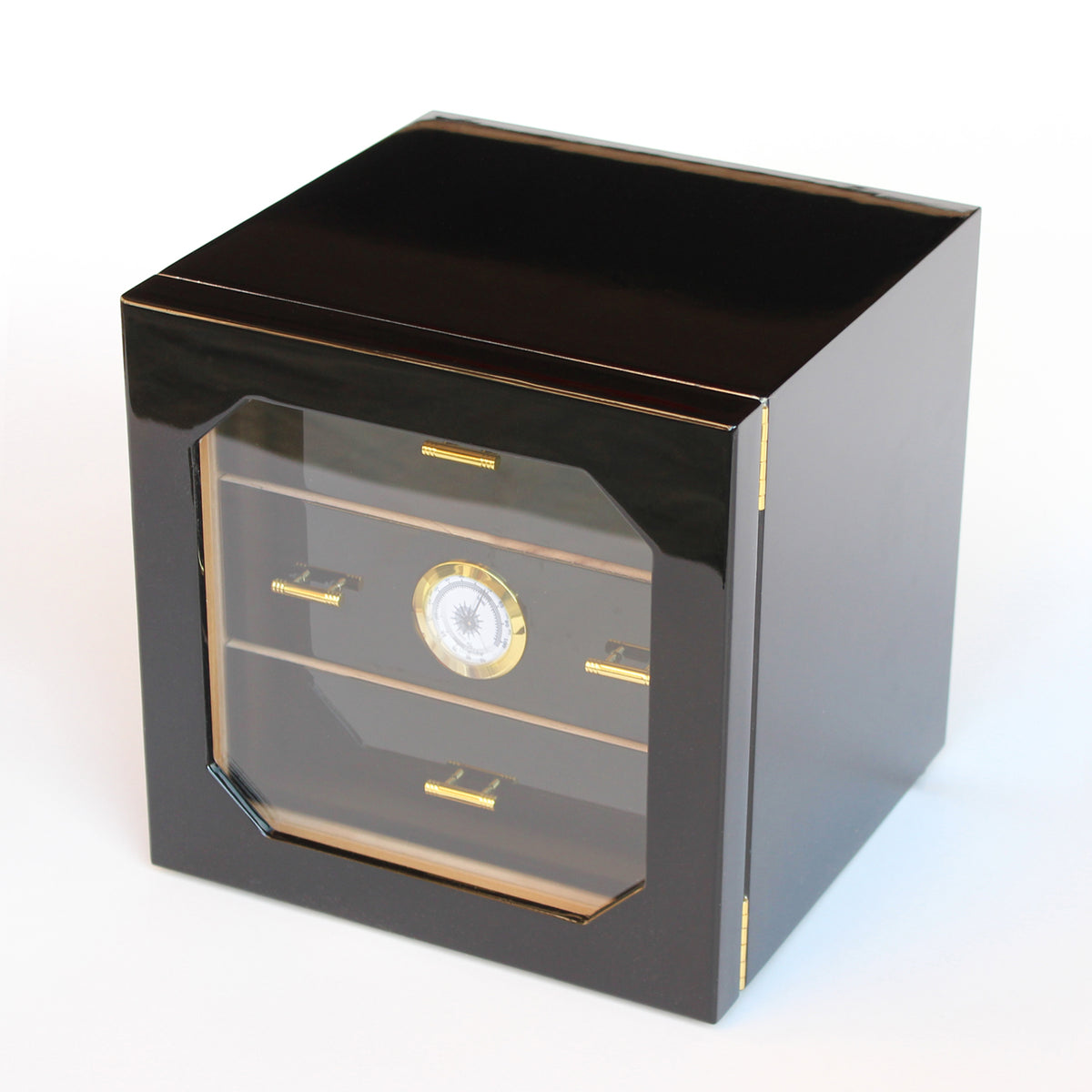 Parmida Siyah 3 Raflı Sedir Ağacı Nemlendirici Humidor PHUM0155 – farklı açıdan görünüm