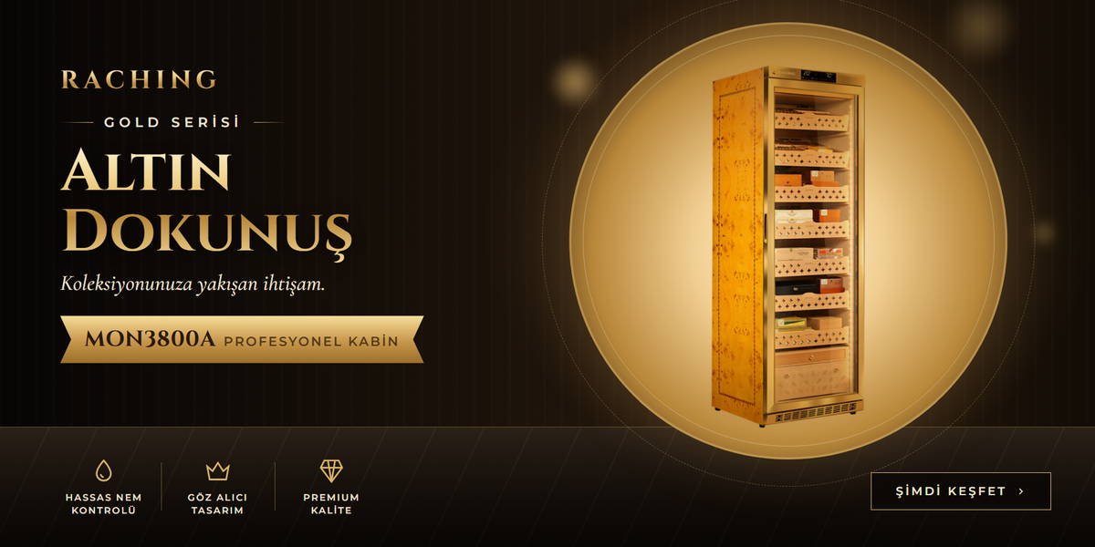 Raching Gold Serisi MON3800A profesyonel puro dolabı – Altın Dokunuşslider_item_88XEUM