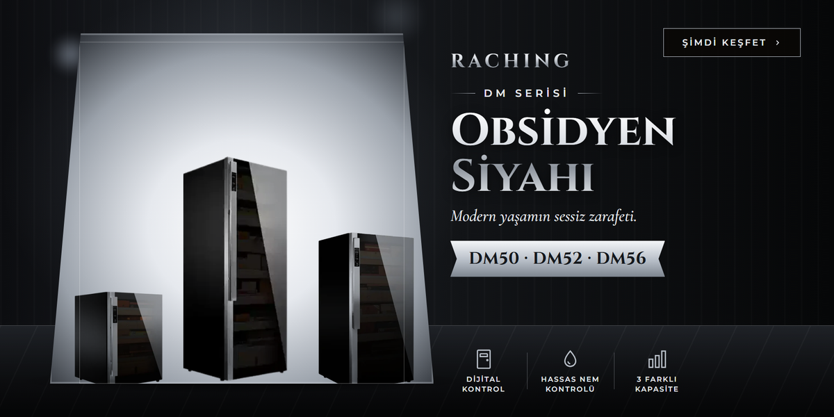 Raching DM Serisi Obsidyen Siyahı puro dolapları: DM50, DM52, DM56slider_item_fyFnwD
