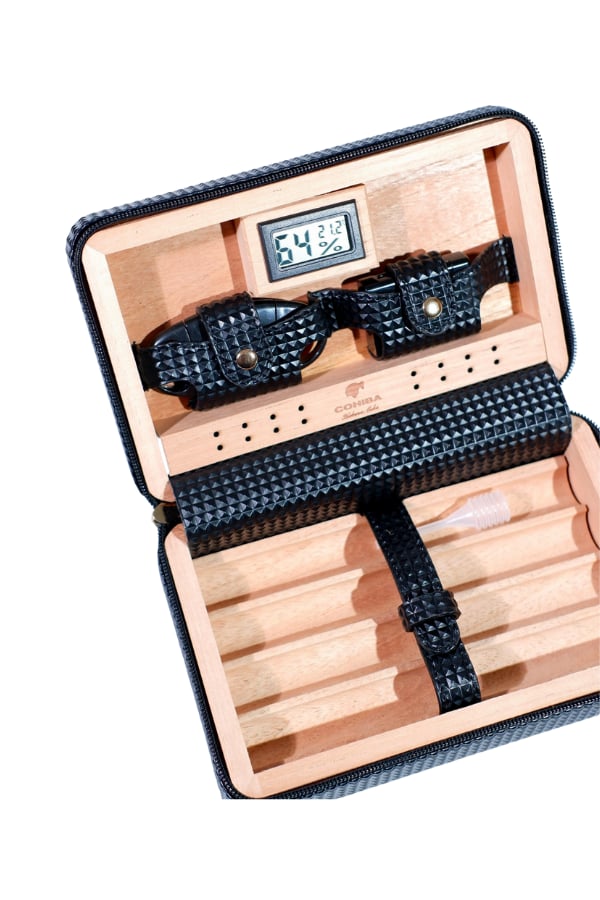 Cohiba Dijital Nem Ölçerli Siyah Puro Taşıma Çantası Seyahat Humidoru CSH0000 – genel görünüm