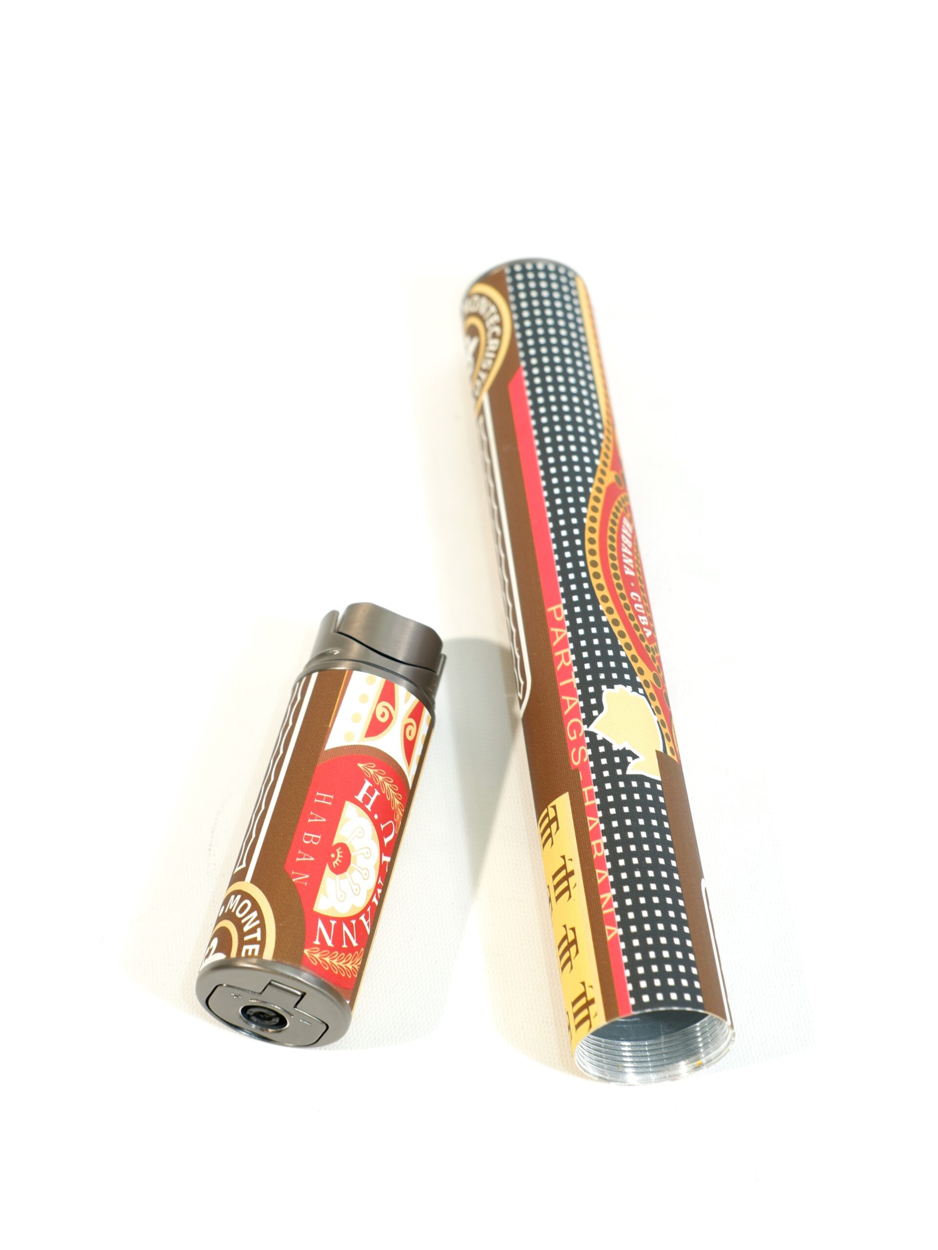 DSCF0883 Cohiba Marka Desenli Çakmak ve Puro Tüpü CCM0795 - Görsel 1