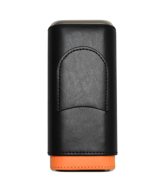 Parmida Siyah Makas Bölmeli İç Sedir Kaplamalı Taşınabilir Seyahat Puro Kılıfı PPK0208