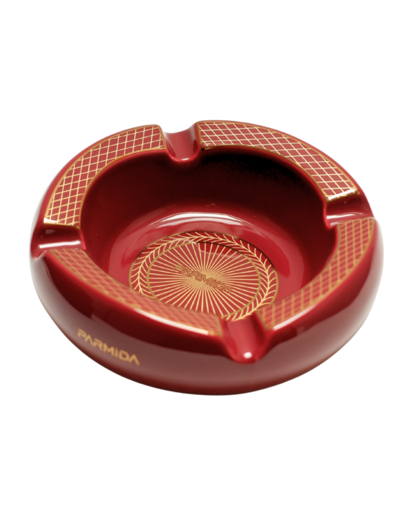 Parmida Kırmızı Dört Hazneli Gold Detaylı Seramik Puro Küllüğü PKL0242