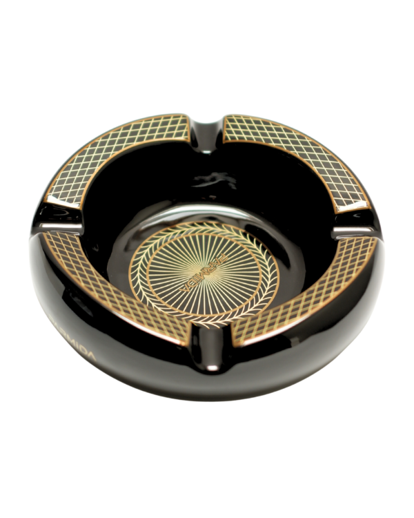 Parmida Siyah Dört Hazneli Gold Detaylı Seramik Puro Küllüğü PKL0241
