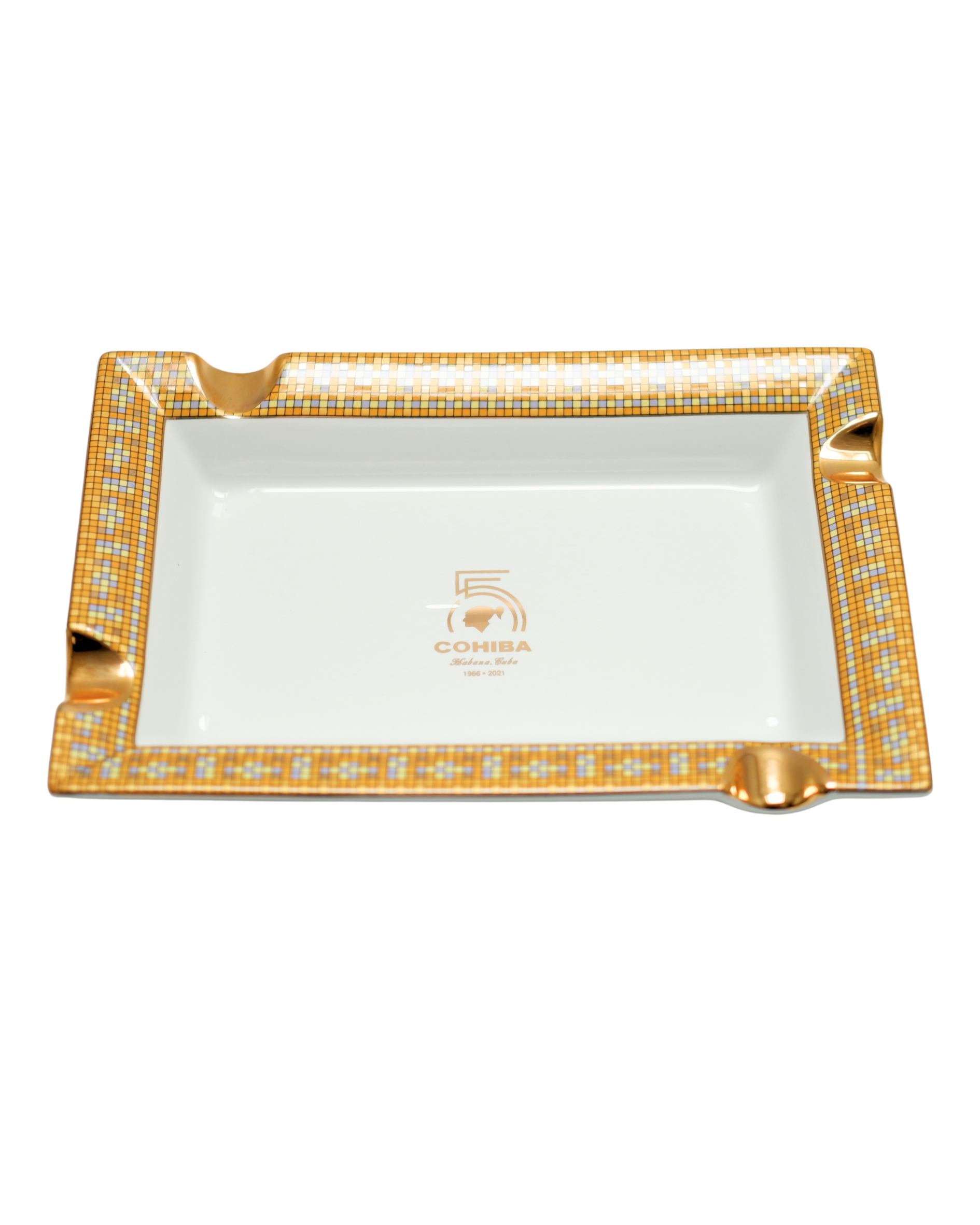 8 Cohiba Beyaz 55. Yıl Dört Hazneli Seramik Puro Küllüğü CKL0198 - Görsel 1