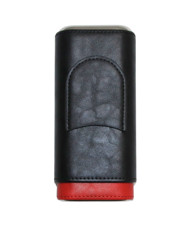 Parmida Siyah Makas Bölmeli İç Sedir Kaplamalı Taşınabilir Seyahat Puro Kılıfı PPK0211