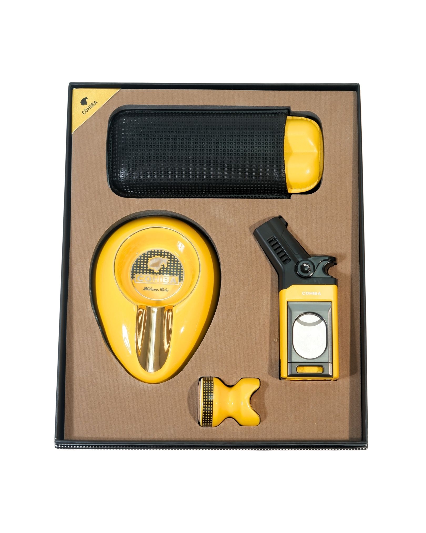 4 Cohiba Dörtlü Sarı Siyah Puro Seti CST0308 - Görsel 1